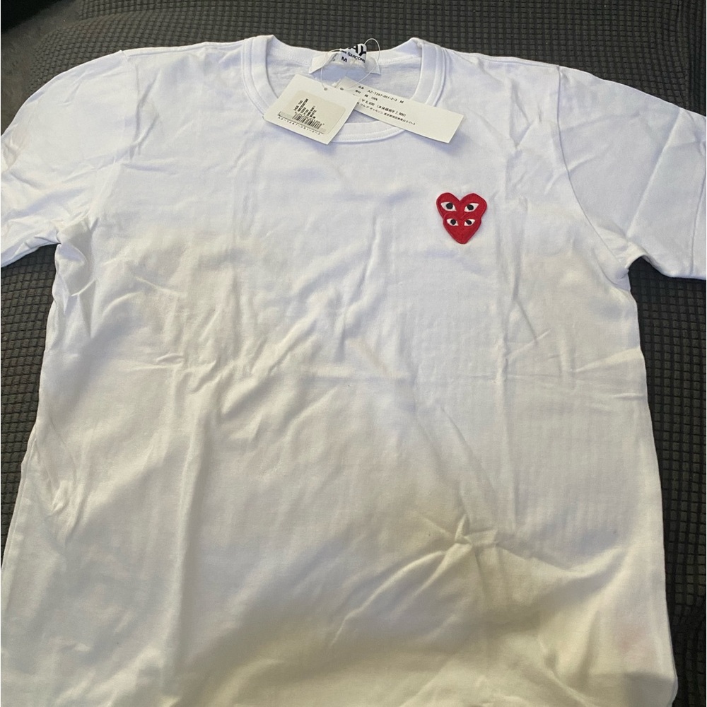 NWT White Comme Des Garçons Play Shirt
